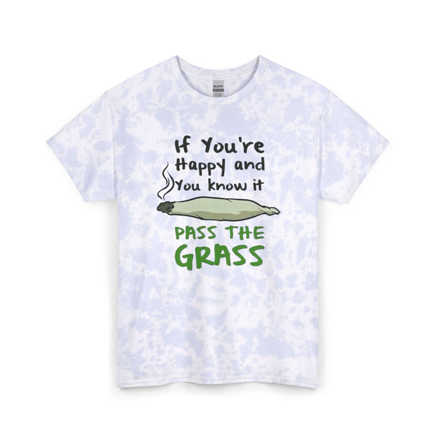 Pass The Grass Cannabis Graphic T-Shirt Brand New Unisex Heavy Cotton  Tie Dye