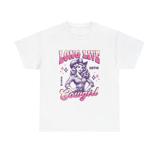 Long Live Cowgirls Graphic T Shirt Womens Retro Vintage Retro Cotton Tee Country
