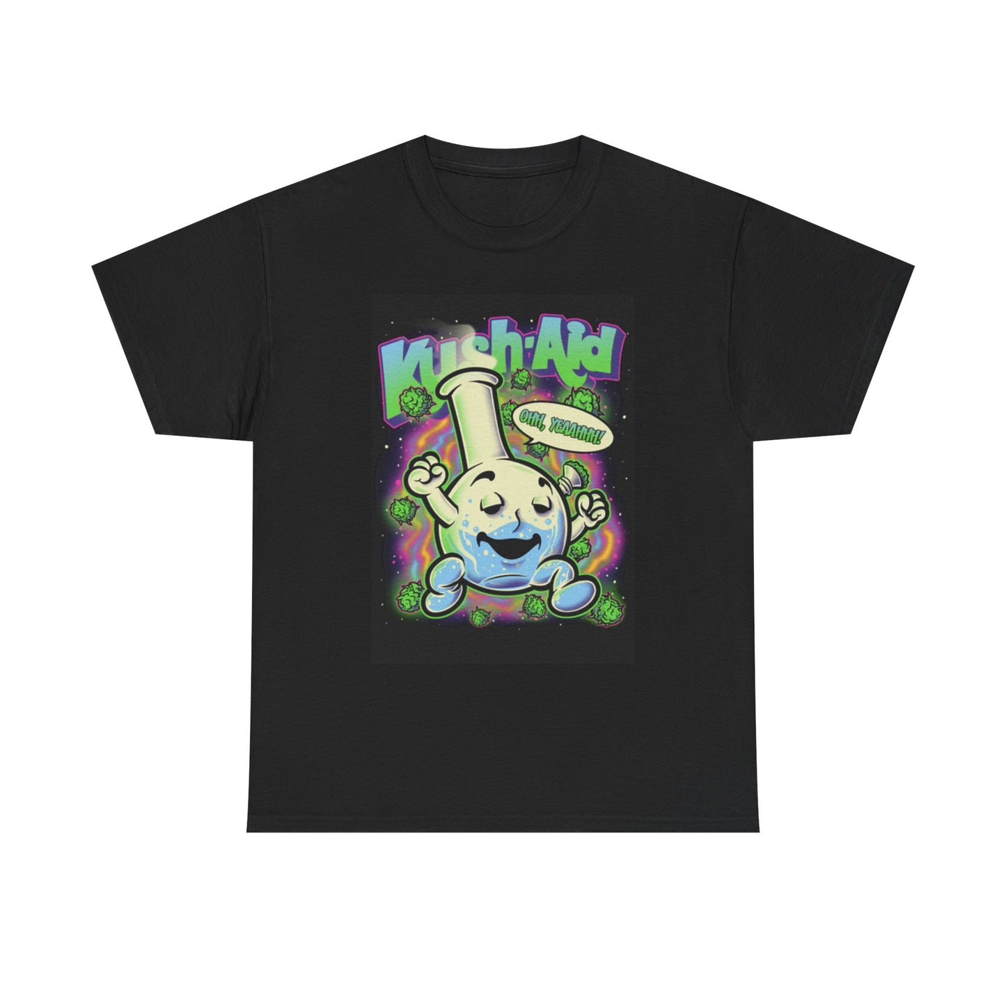 Kush Aid Funny Graphic T Shirt Weed Bong Leaf Unisex Heavy Cotton Tee