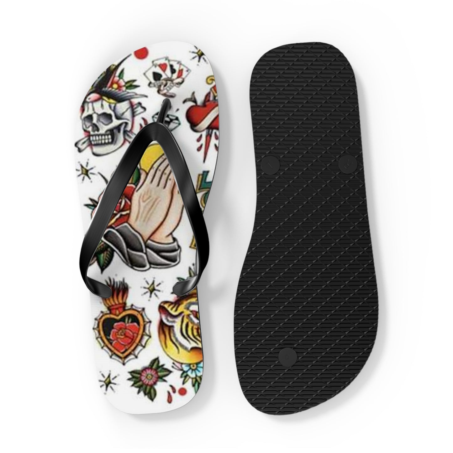 Sailor Jerry Navy Tattoos Sandals, Beach Shoes, Vacation Flip Flops, Pool Slides