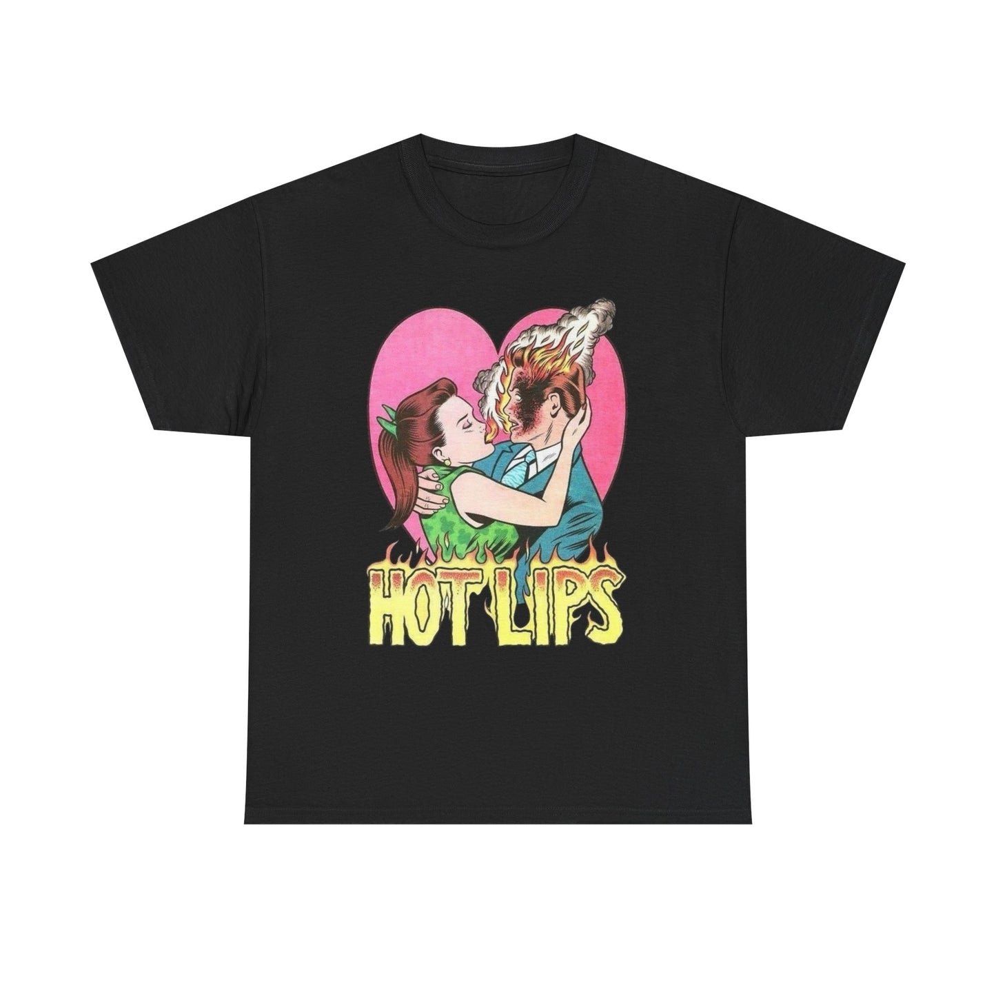 Hot Lips Graphic T Shirt Unisex Heavy Cotton Tee Gift