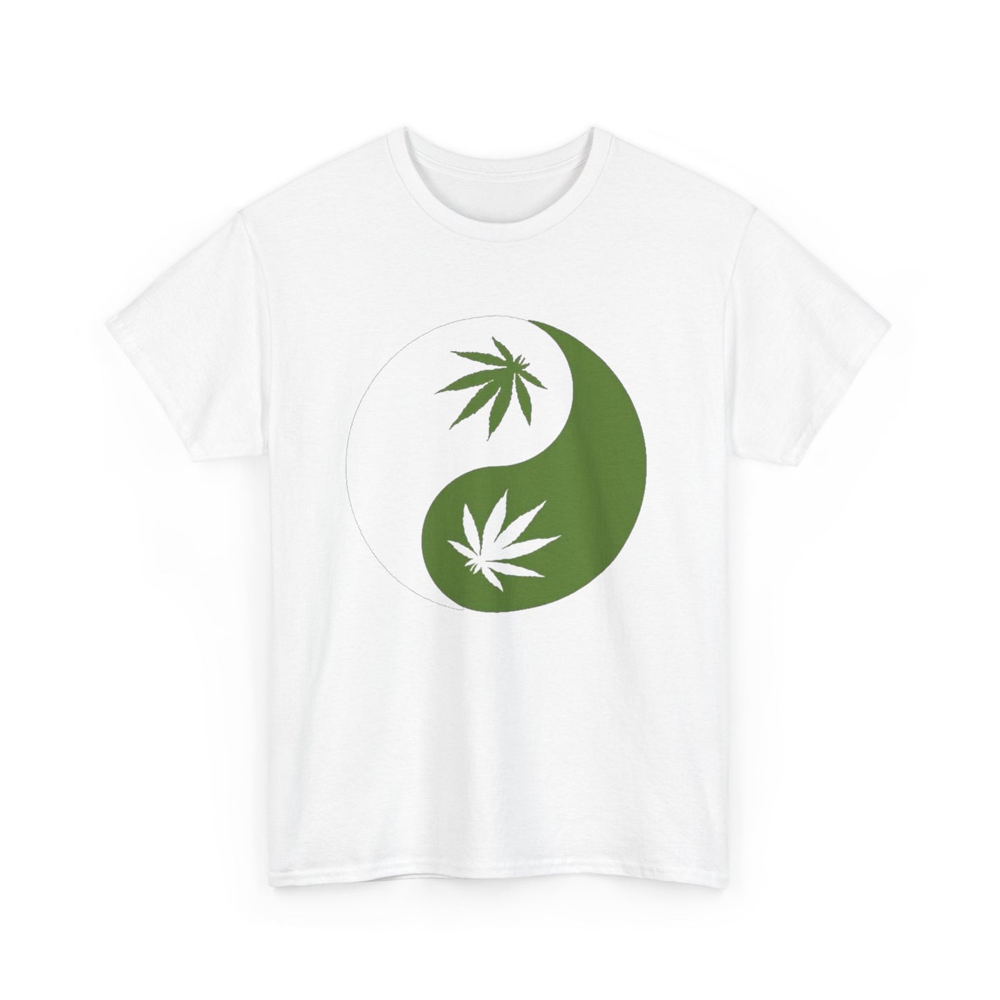 Weed Ying Yang Peace Graphic T Shirt Unisex Heavy Cotton Tee