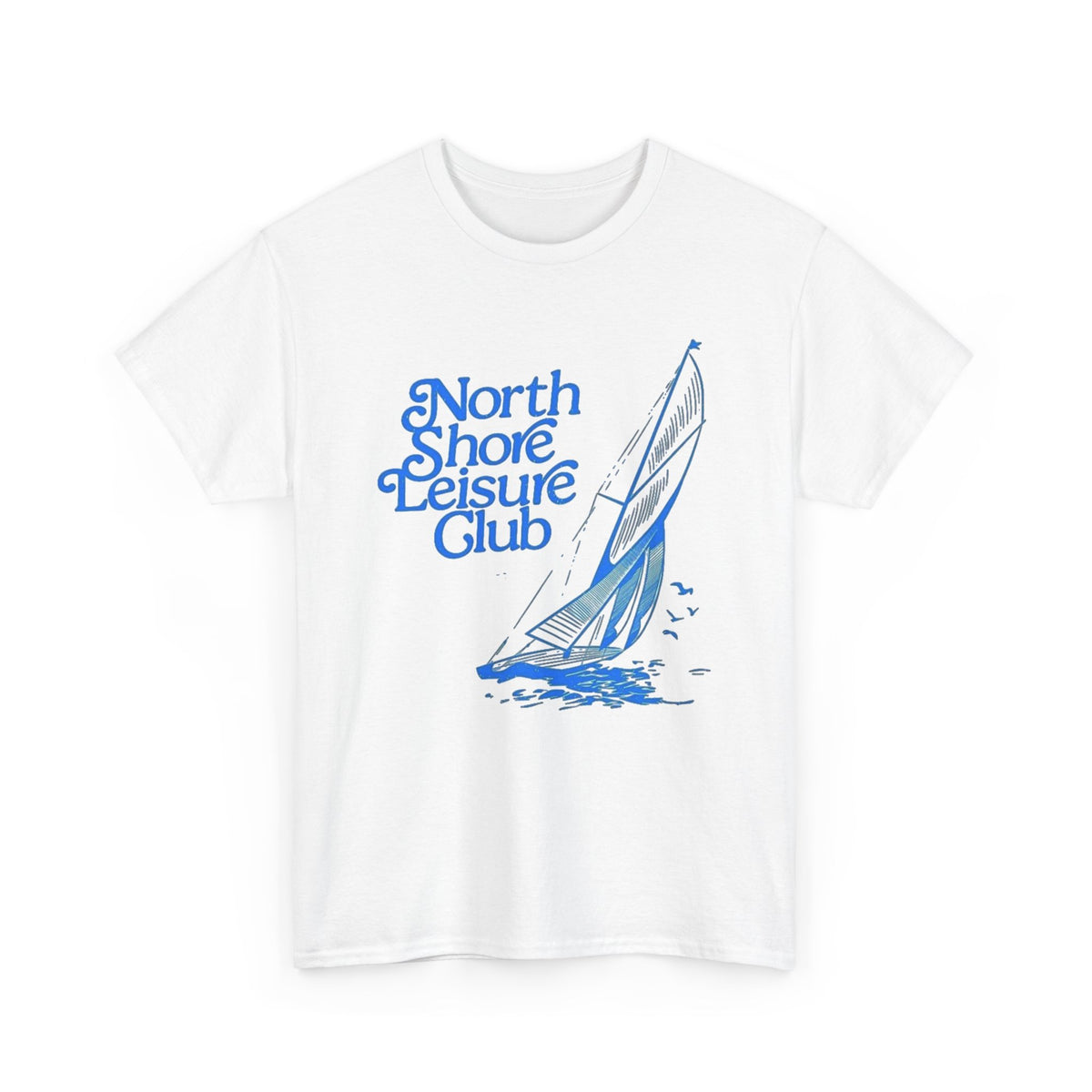 North Shore Leisure Club Sailing Graphic T Shirt Men's Heavy Cotton Tee