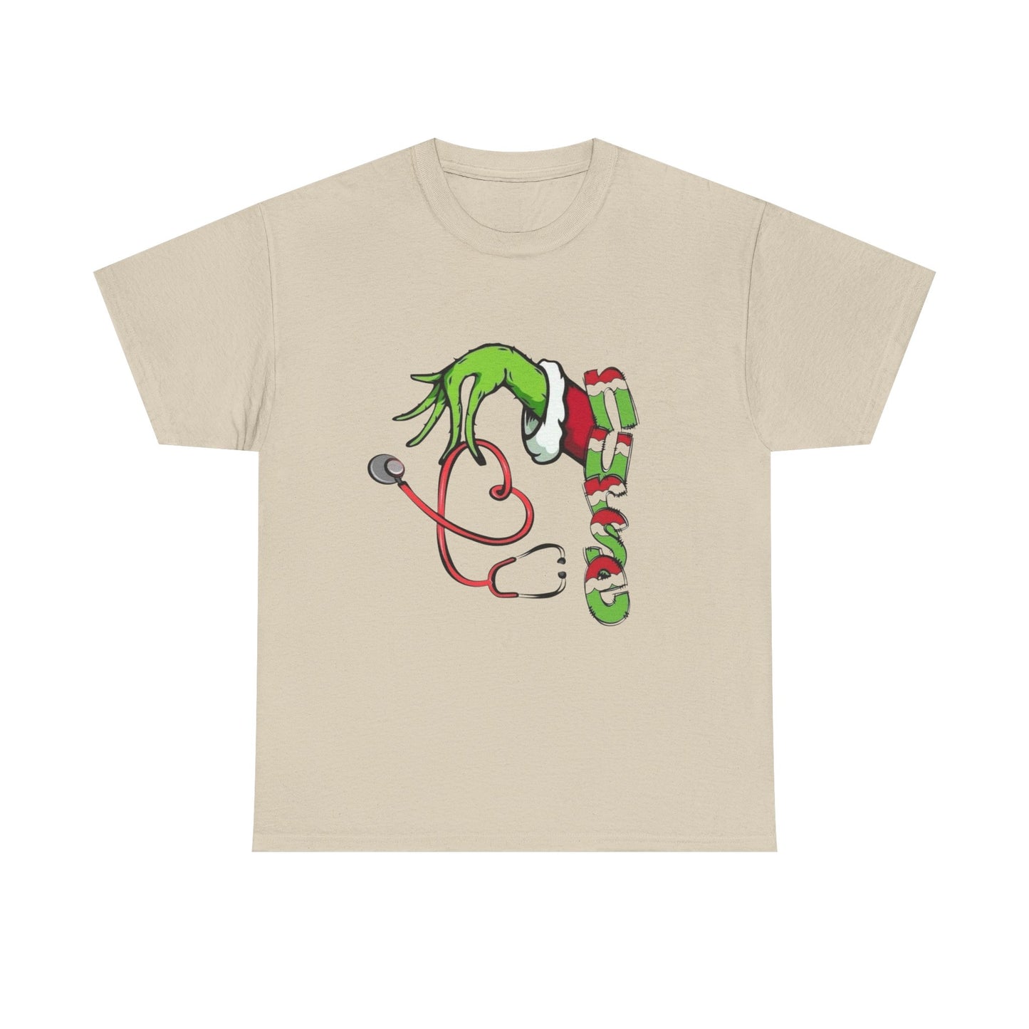 Nurse Christmas Grinch Holidays Graphic T Shirt NEW Unisex Heavy Cotton Tee