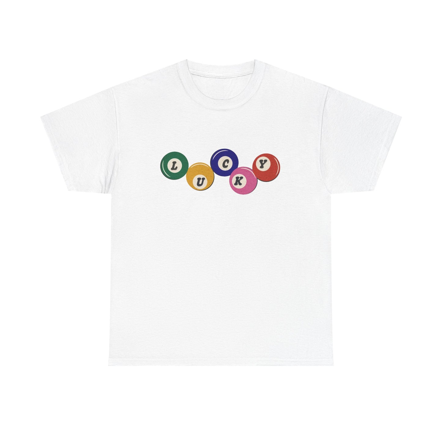 Lucky Pool Balls Retro Graphic T Shirt Men's Heavy Cotton Tee