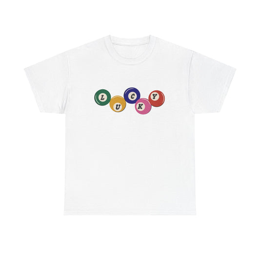 Lucky Pool Balls Retro Graphic T Shirt Men's Heavy Cotton Tee