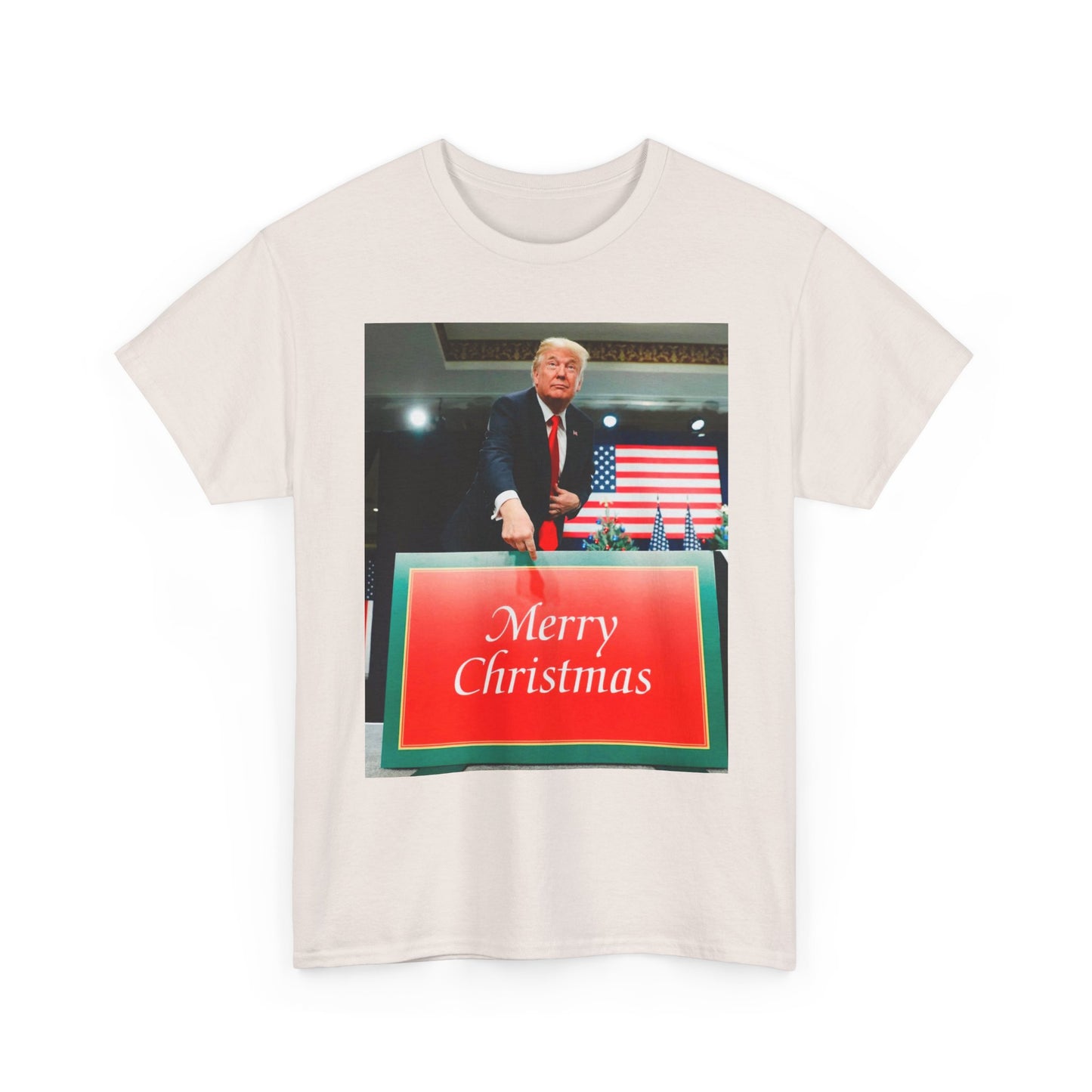 Trump Merry Christmas T Shirt Funny Holidays Graphic Unisex Heavy Cotton Tee3