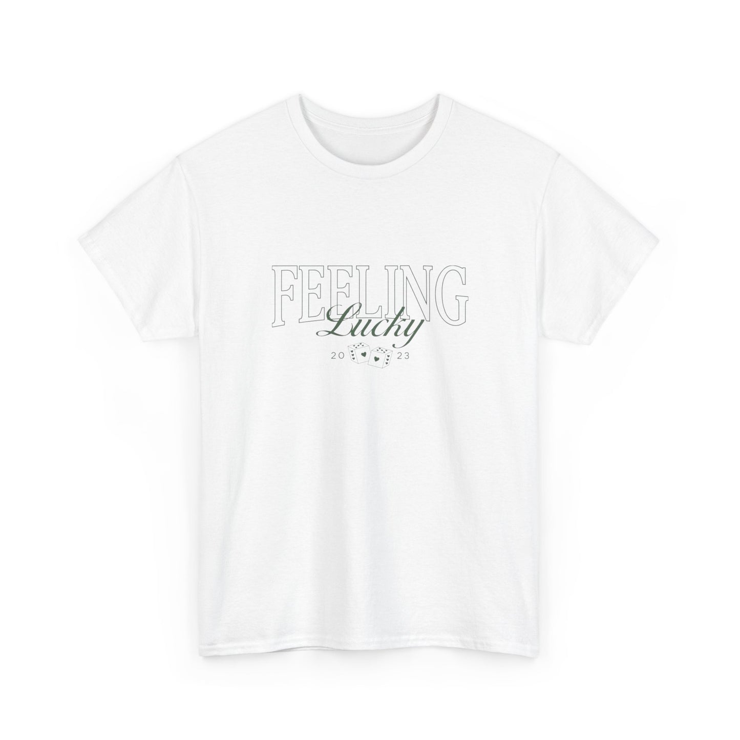 Feeling Lucky Graphic T Shirt NEW Unisex Heavy Cotton Tee