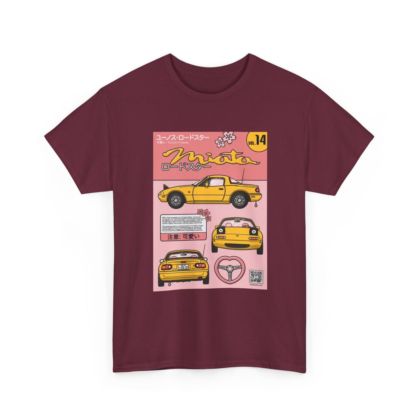 Mazda Miata Tshirt JDM Graphic Anime Cute Unisex Heavy Cotton Tee