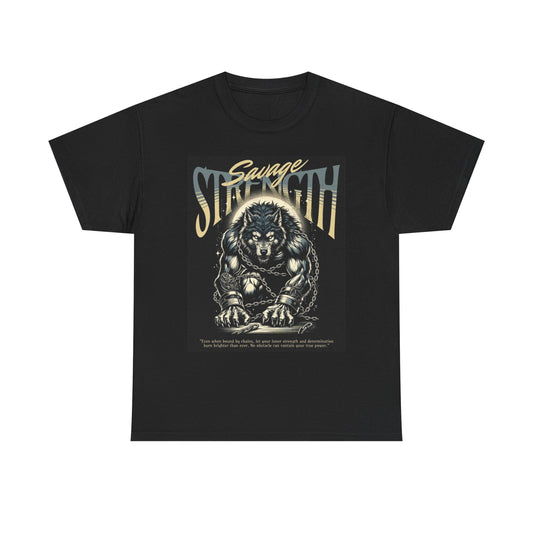 Savage Strength Graphic T Shirt Apparel Heavy Cotton Tee Small-5xl NEW