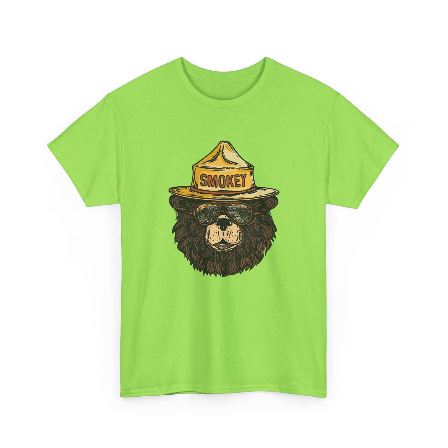 Smokey The Bear Outdoors Retro Graphic T Shirt Unisex Heavy Cotton Tee
