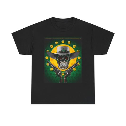 Skull Tshirt 420 Weed Day of the dead Guns Retro Aliens Unisex Heavy Cotton Tee