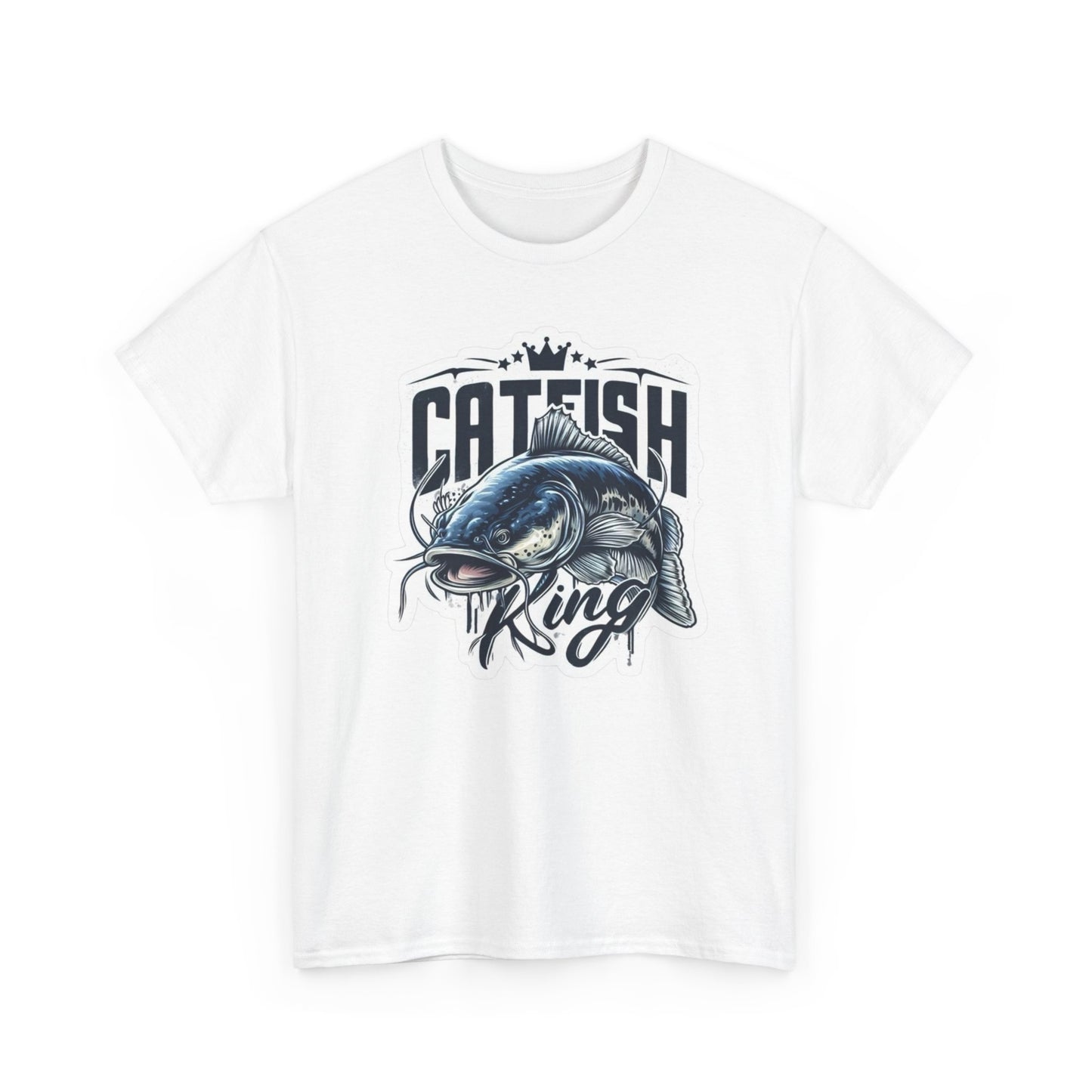 Catfish King Fishing Outdoors Graphic T Shirt Unisex Heavy Cotton Tee