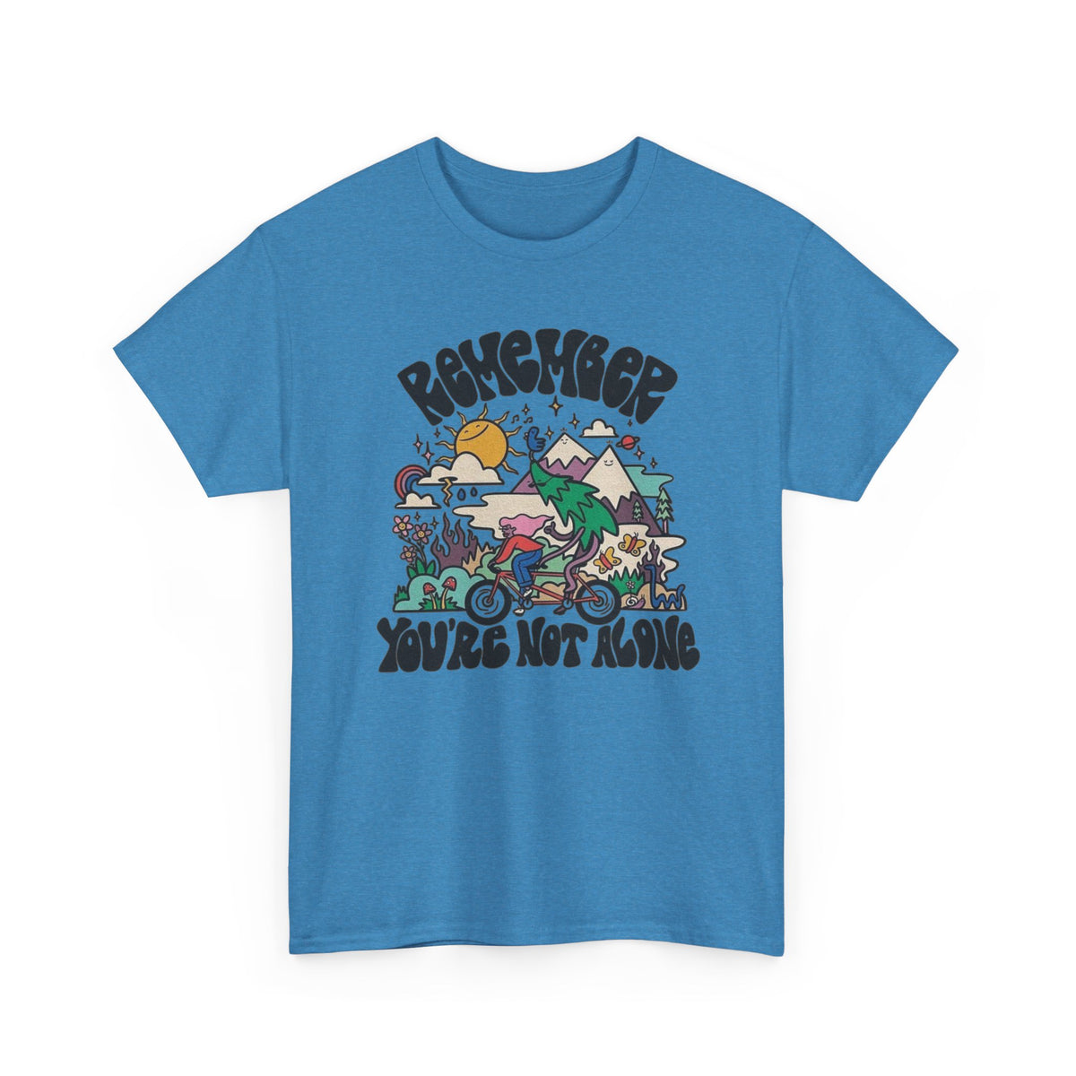 Remember Your Not Alone Graphic T Shirt Men's Art Heavy Cotton Tee