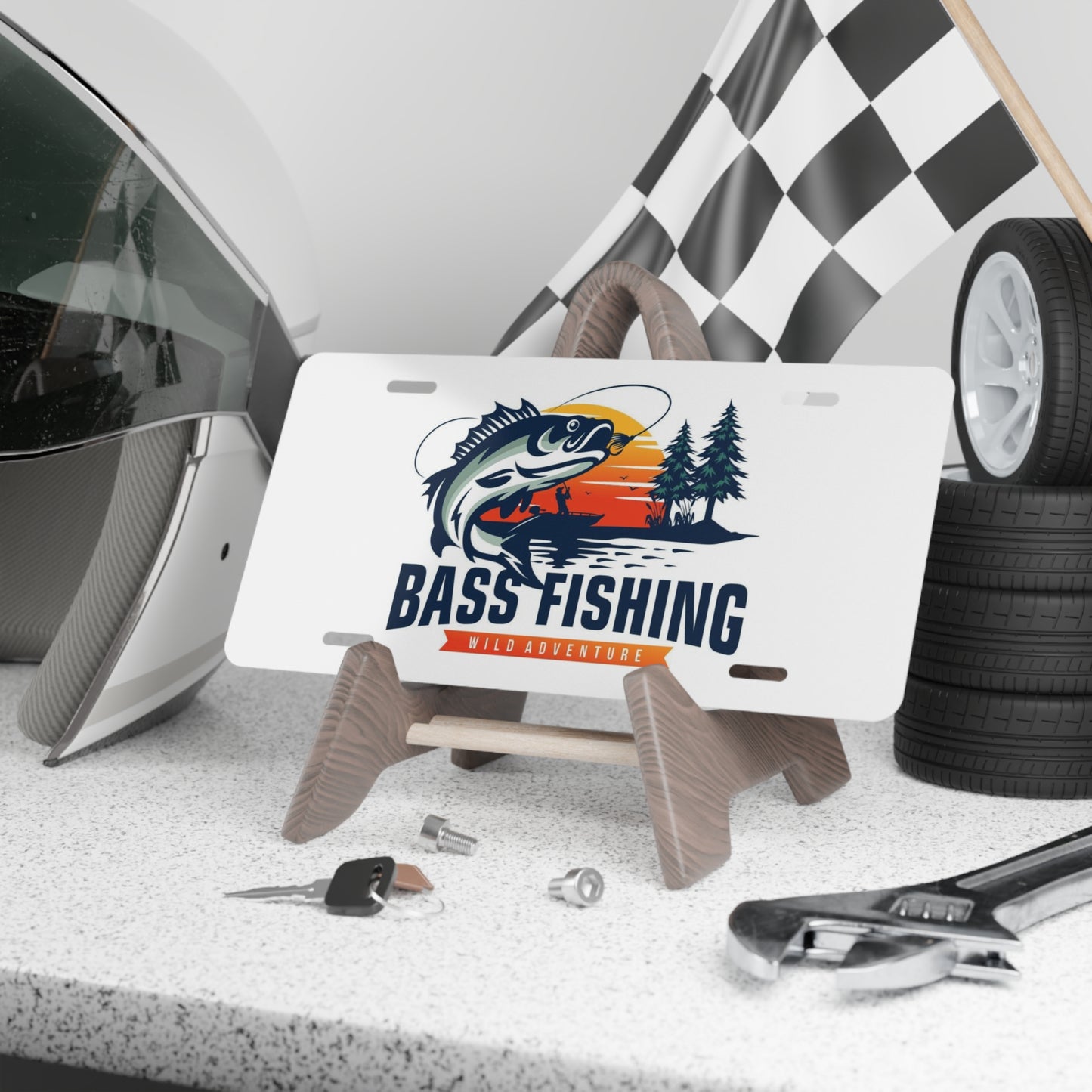 Bass Fishing Tournament Outdoors Vanity License Plate