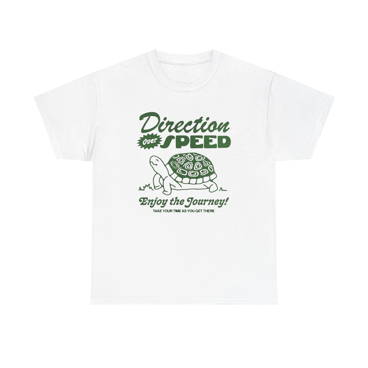 Direction Over Speed Turtle Graphic T Shirt Unisex Heavy Cotton Tee Gift Vintage