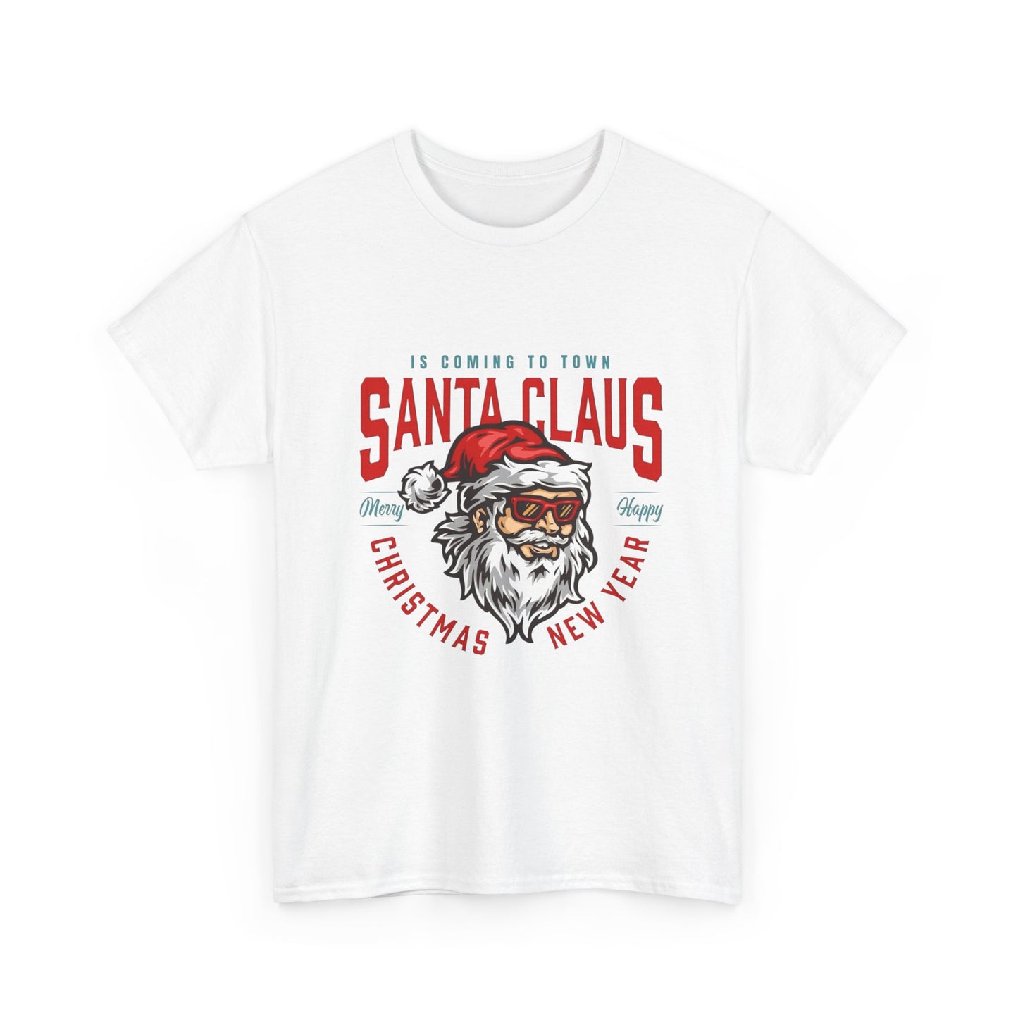 Santa Clause Merry Christmas Graphic T Shirt Unisex Heavy Cotton Tee