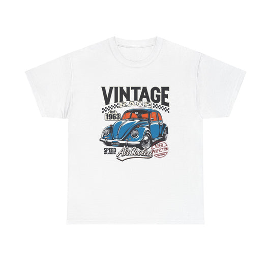 Vintage Bug Beetle Racing Graphic T Shirt Retro Unisex Heavy Cotton Tee