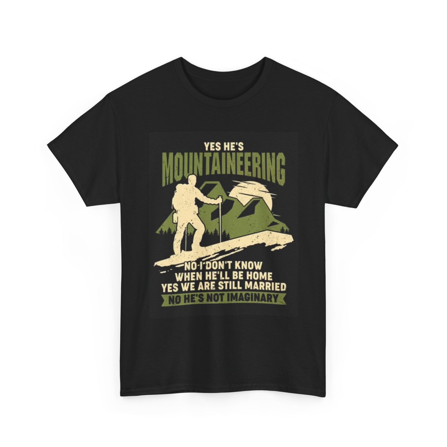 Husband Mountaineering Graphic T Shirt Funny Gift Unisex Heavy Cotton Tee