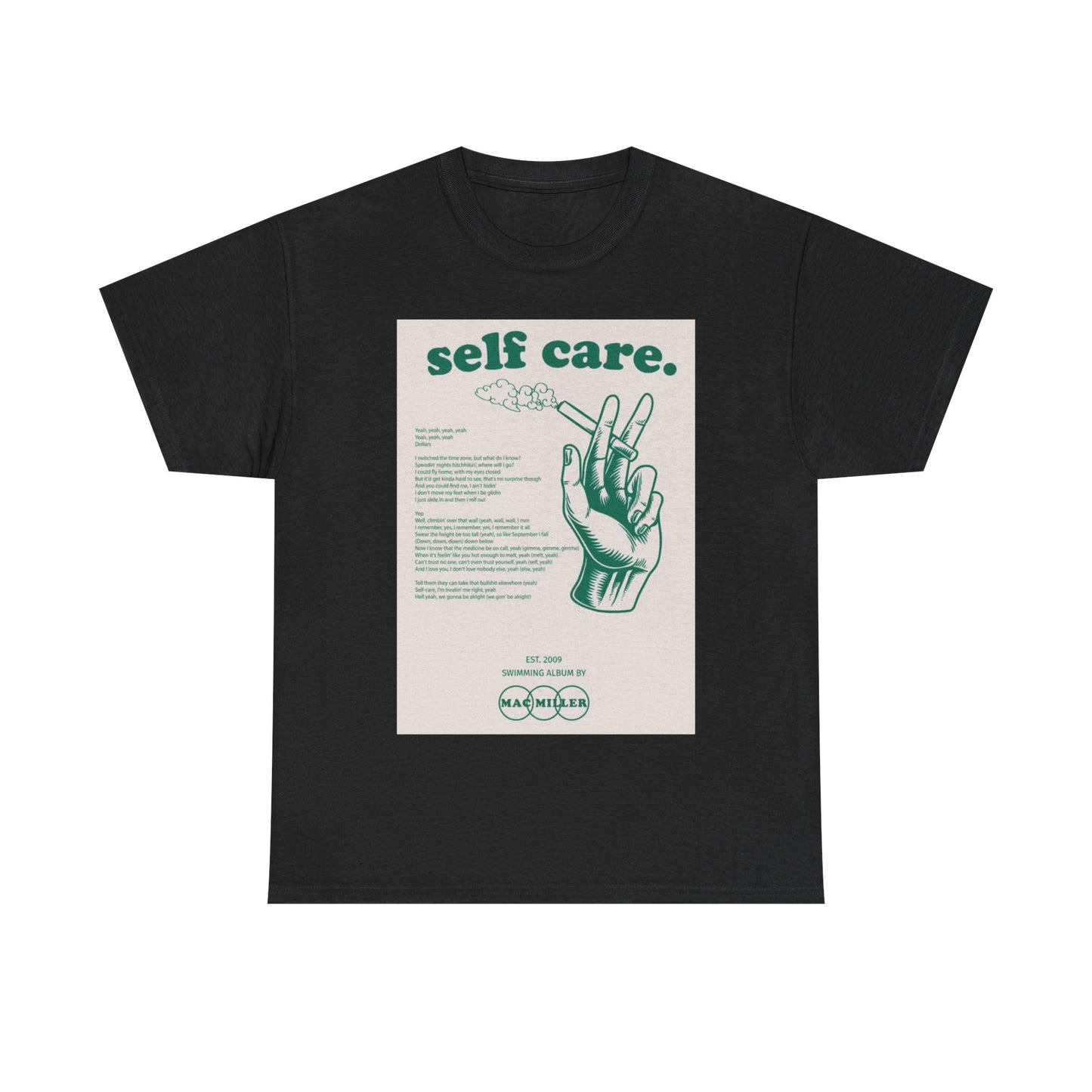 Mac Miller Tshirt Vintage Self Care Rap Hip Hop Smoking Unisex Heavy Cotton Tee