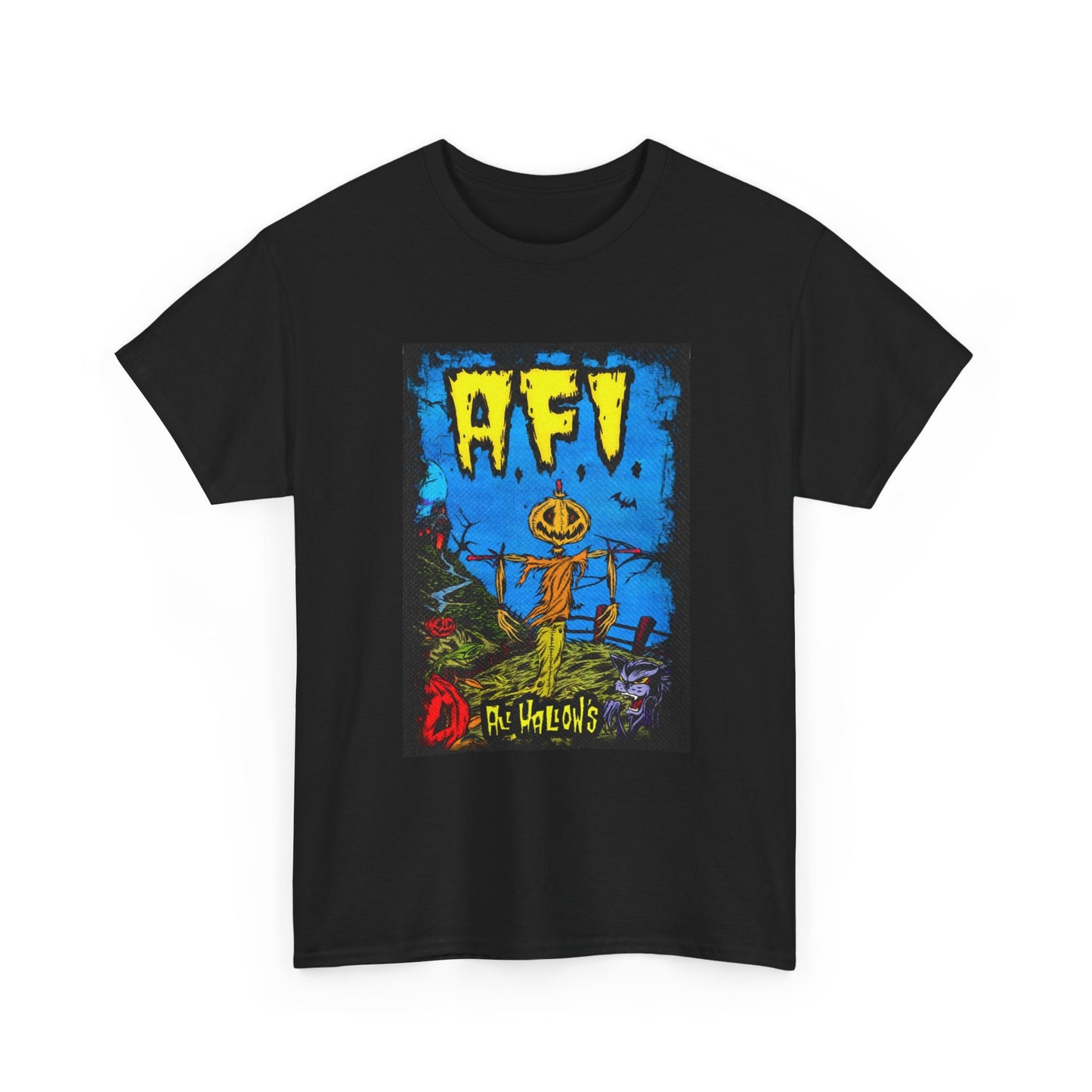 AFI Tshirt Punk Rock Emo Graphic Unisex Heavy Cotton Tee Tour Merch Halloween