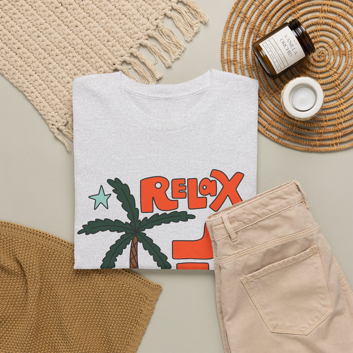 Relax A Little Graphic T Shirt Men's Travel Outdoors Heavy Cotton Tee