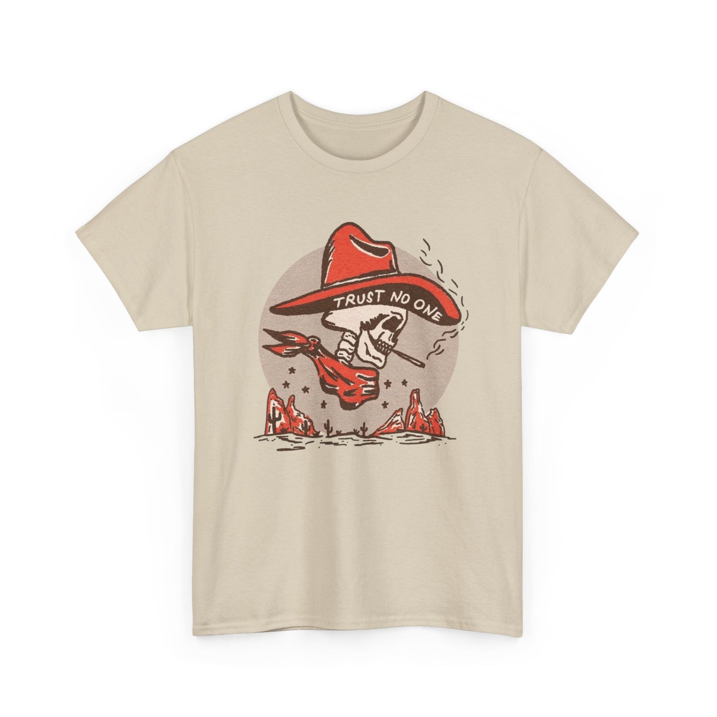 Trust No One Cowboy Graphic T Shirt S-5XL NEW Unisex Heavy Cotton Tee