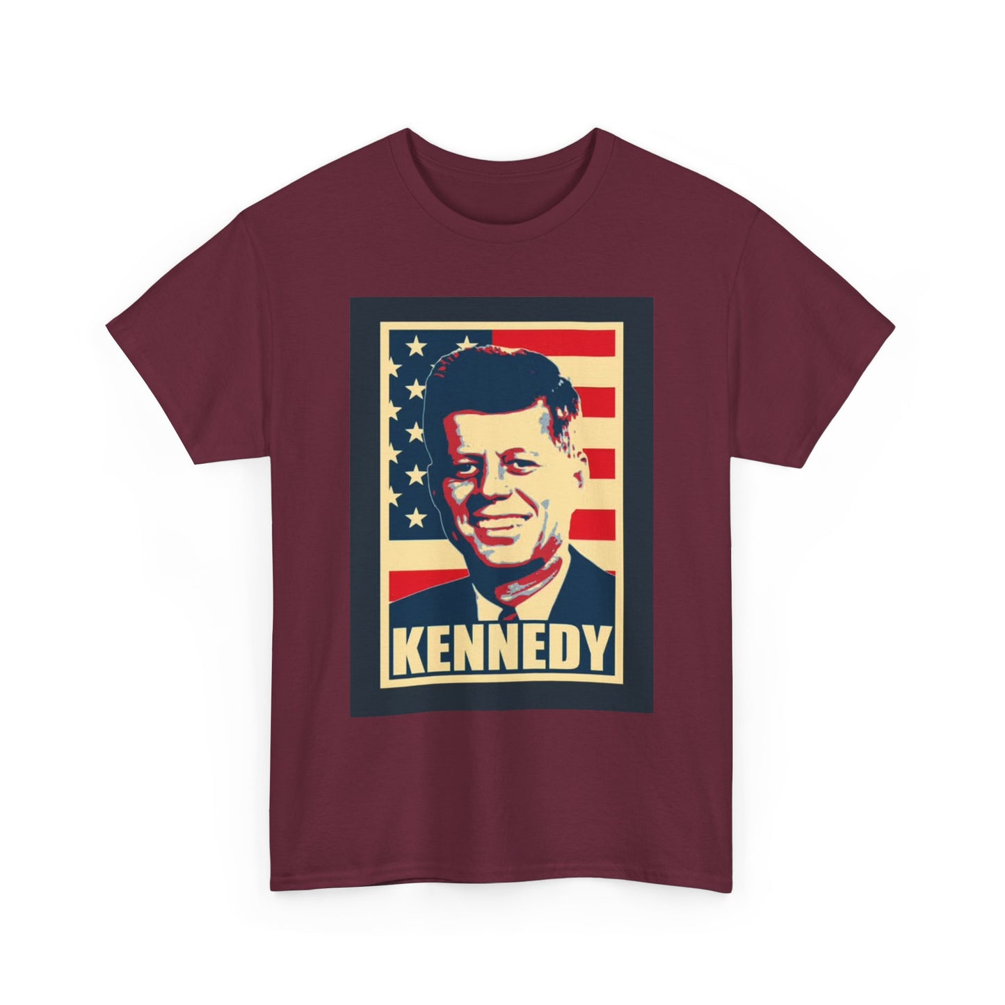 JFK Tshirt John F Kennedy American Flag President Unisex Heavy Cotton Tee