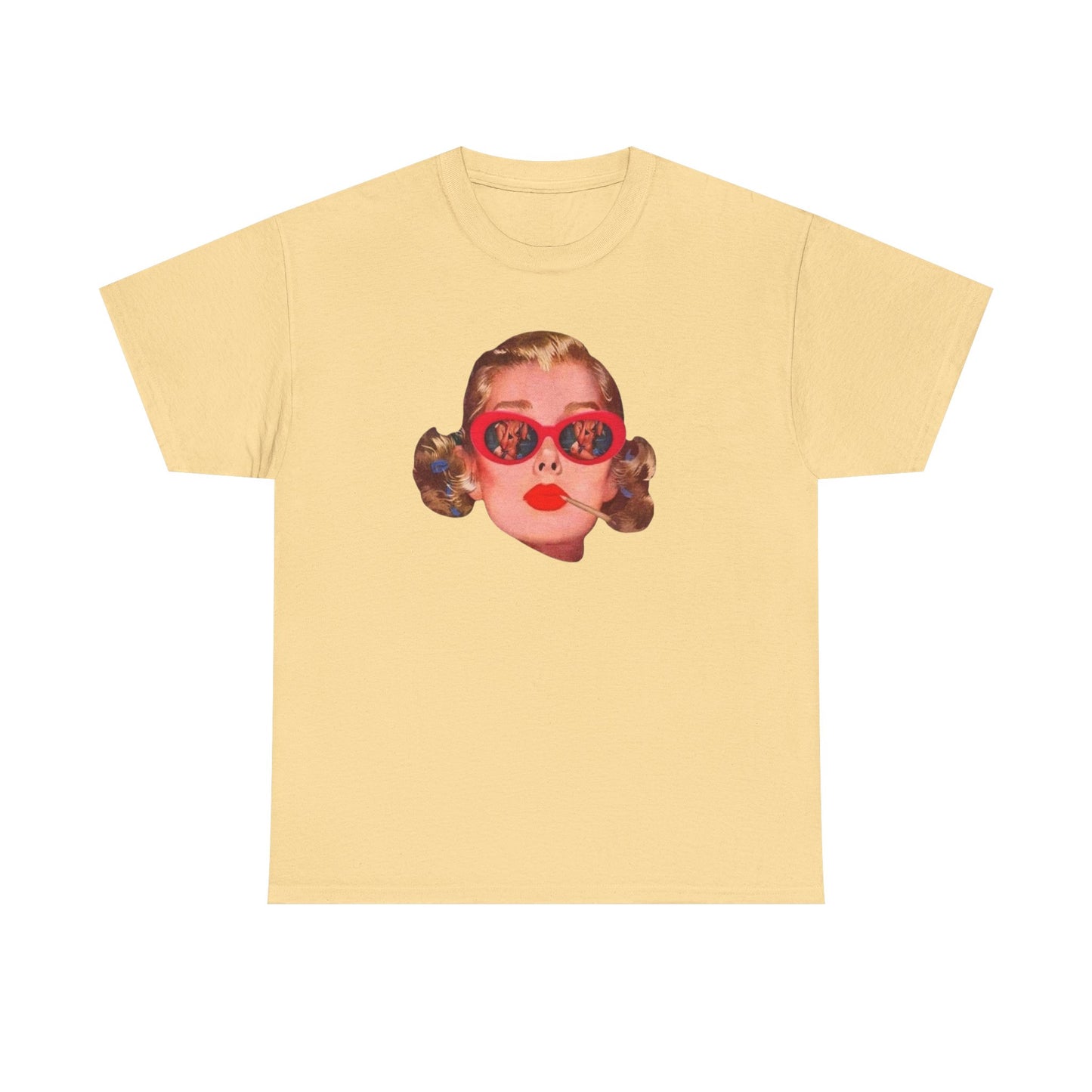 Bikini Eyes Smoking Joint Graphic T-Shirt Women's Heavy Comfy Cotton Tee