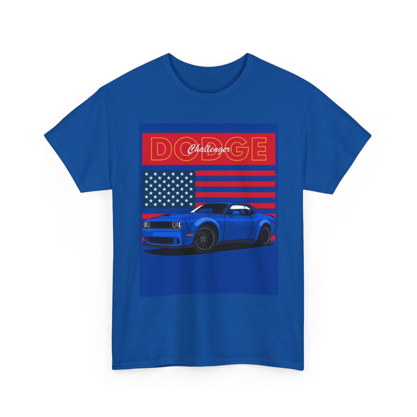 Dodge Challenger Tshirt RT SRT American Muscle Flag Unisex Heavy Cotton Tee