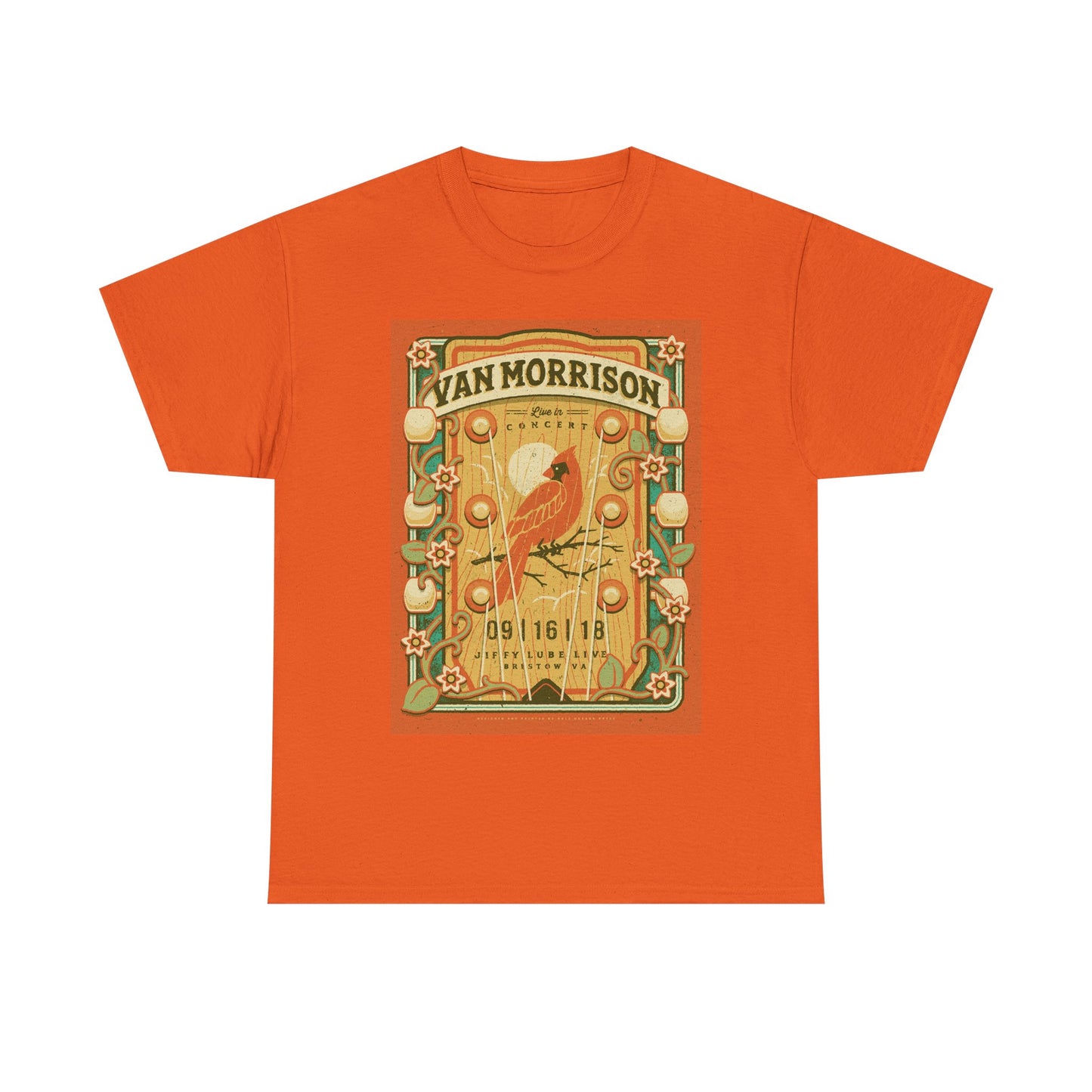 Van Morrison Tshirt Vintage rock classic Retro Poster merch Unisex Heavy Cotton