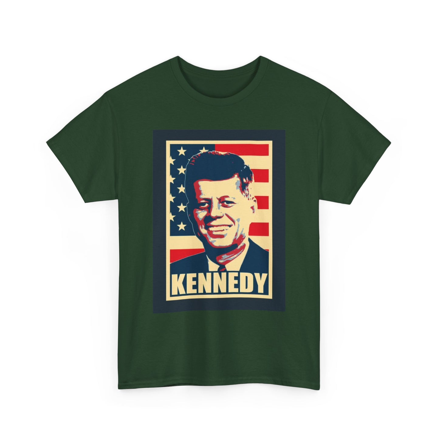 JFK Tshirt John F Kennedy American Flag President Unisex Heavy Cotton Tee