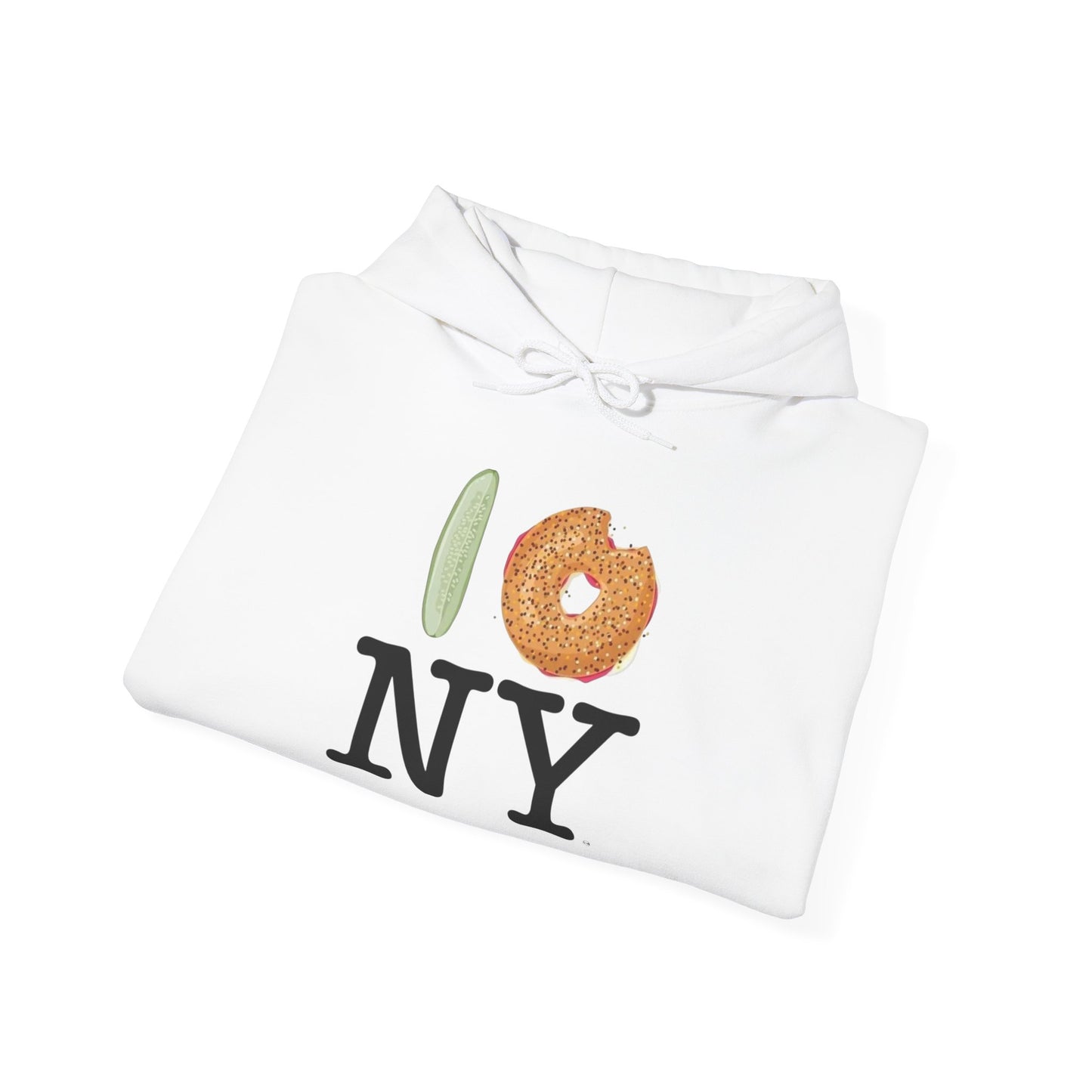 I Love New York Foodie Graphic Hoodie NEW Unisex Heavy Blend™ Hooded Sweatshirt