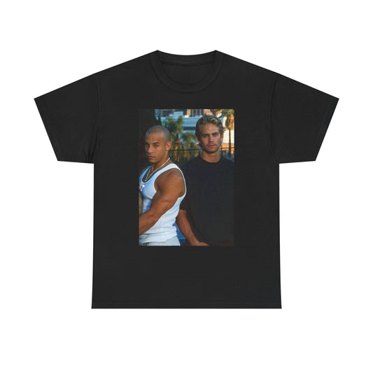 Paul Walker And Vin Diesel Vintage Graphic T-Shirt Comfy Cotton Tee Brand NEW