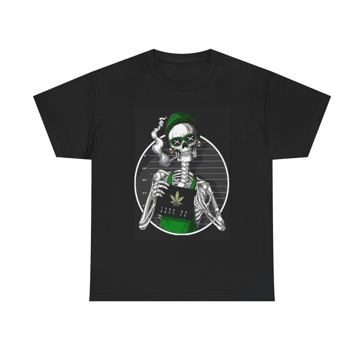 Weed Mugshot Funny Graphic T Shirt Leaf Unisex Heavy Cotton Tee