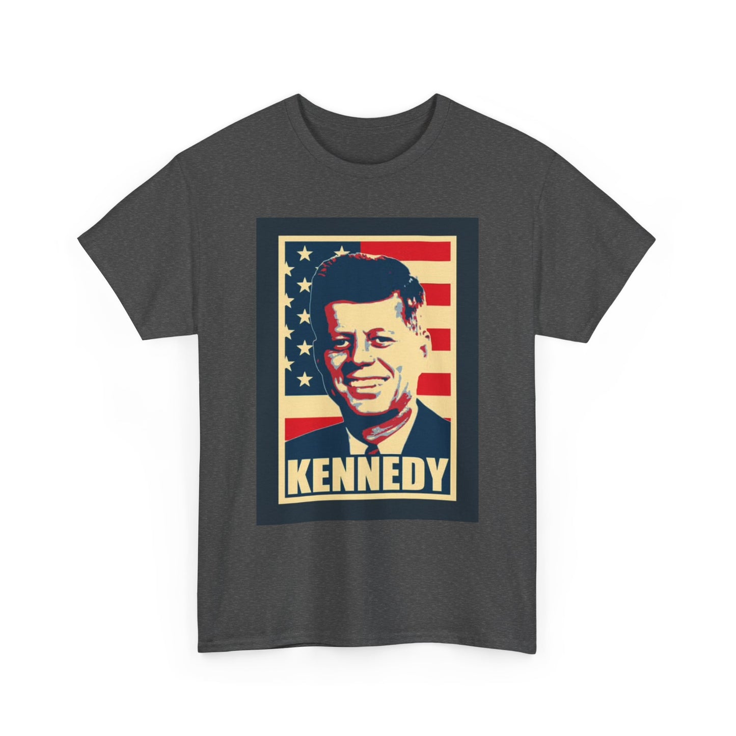 JFK Tshirt John F Kennedy American Flag President Unisex Heavy Cotton Tee