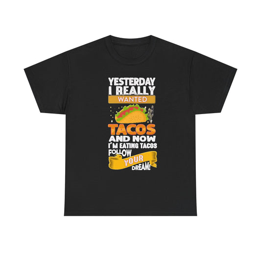 I Love Tacos Graphic T Shirt Funny Jokes Mexican Unisex Heavy Cotton Tee