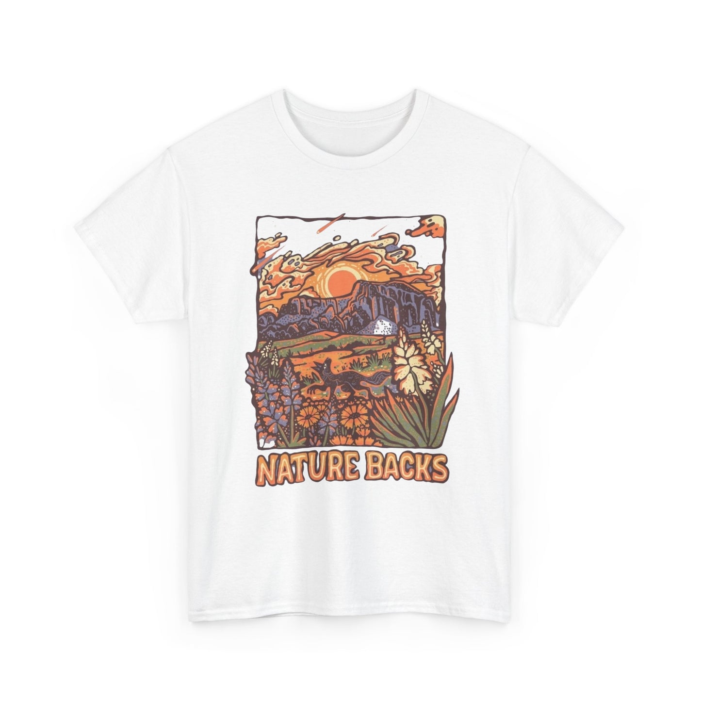 Nature Back Outdoors Graphic T Shirt Unisex Heavy Cotton Tee