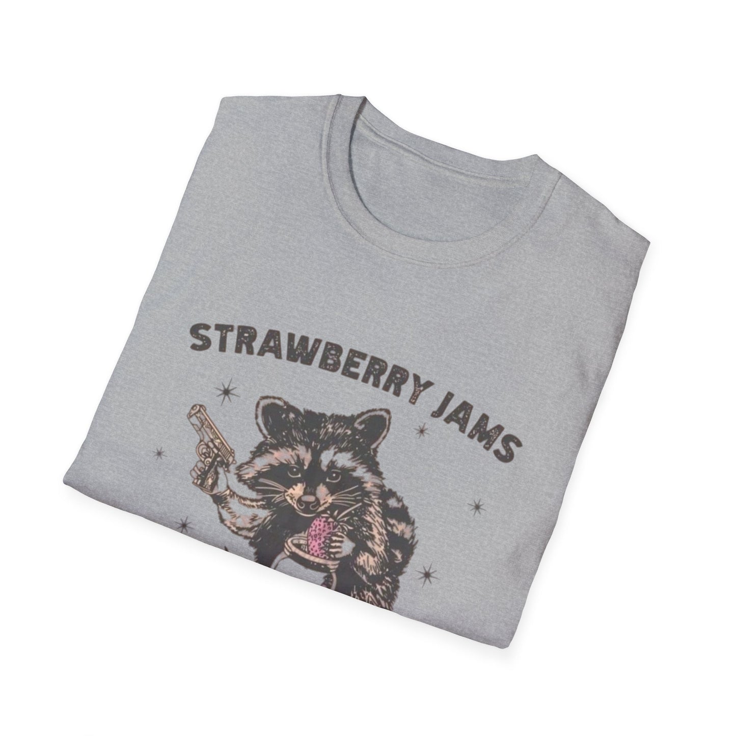 Strawberry Jams But My Glock Dont Graphic T Shirt Funny Joke Unisex Softstyle
