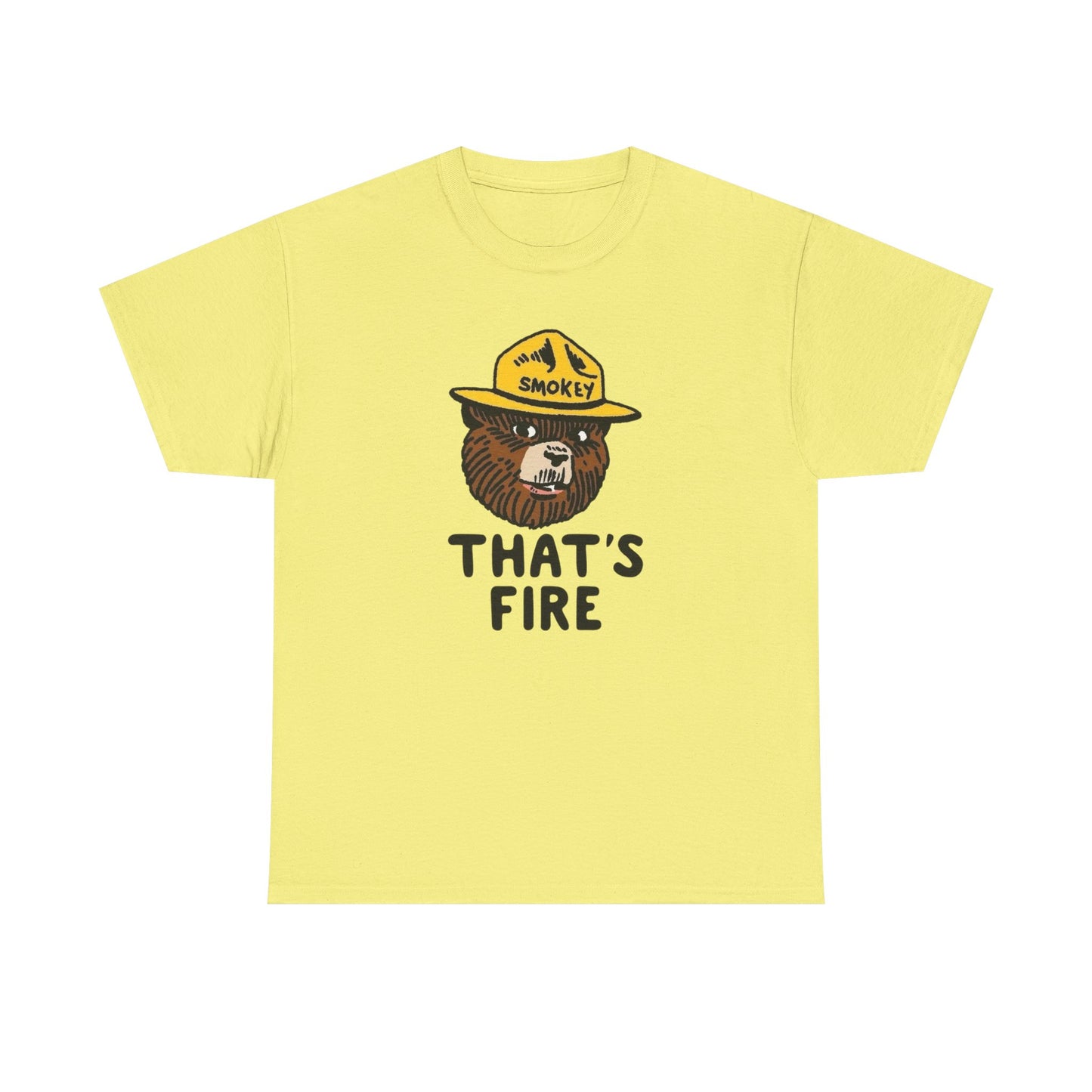 Smokey The Bear That's Fire Funny Graphic T Shirt NEW ADULT TEE VINTAGE