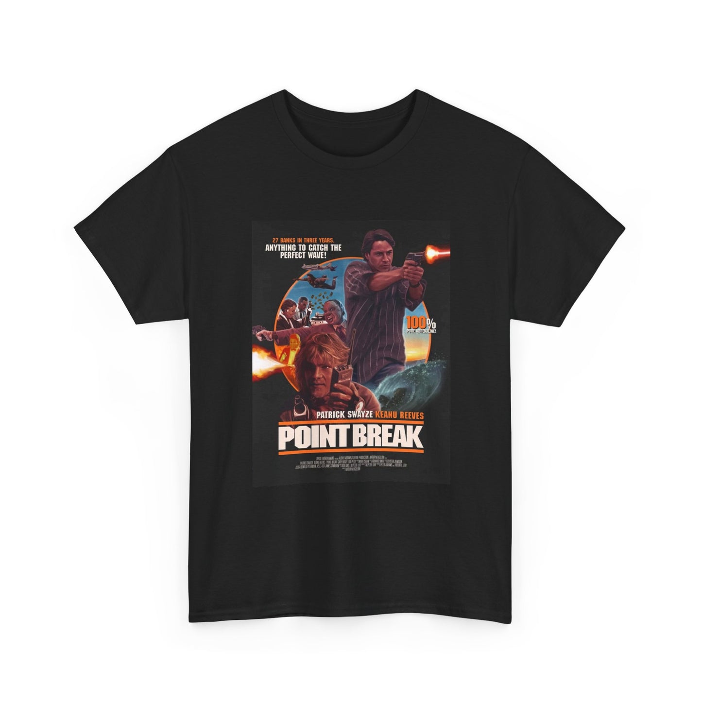 Point Break T shirt Vintage Graphic Movie Poster Retro Keanu Unisex Heavy Cotton