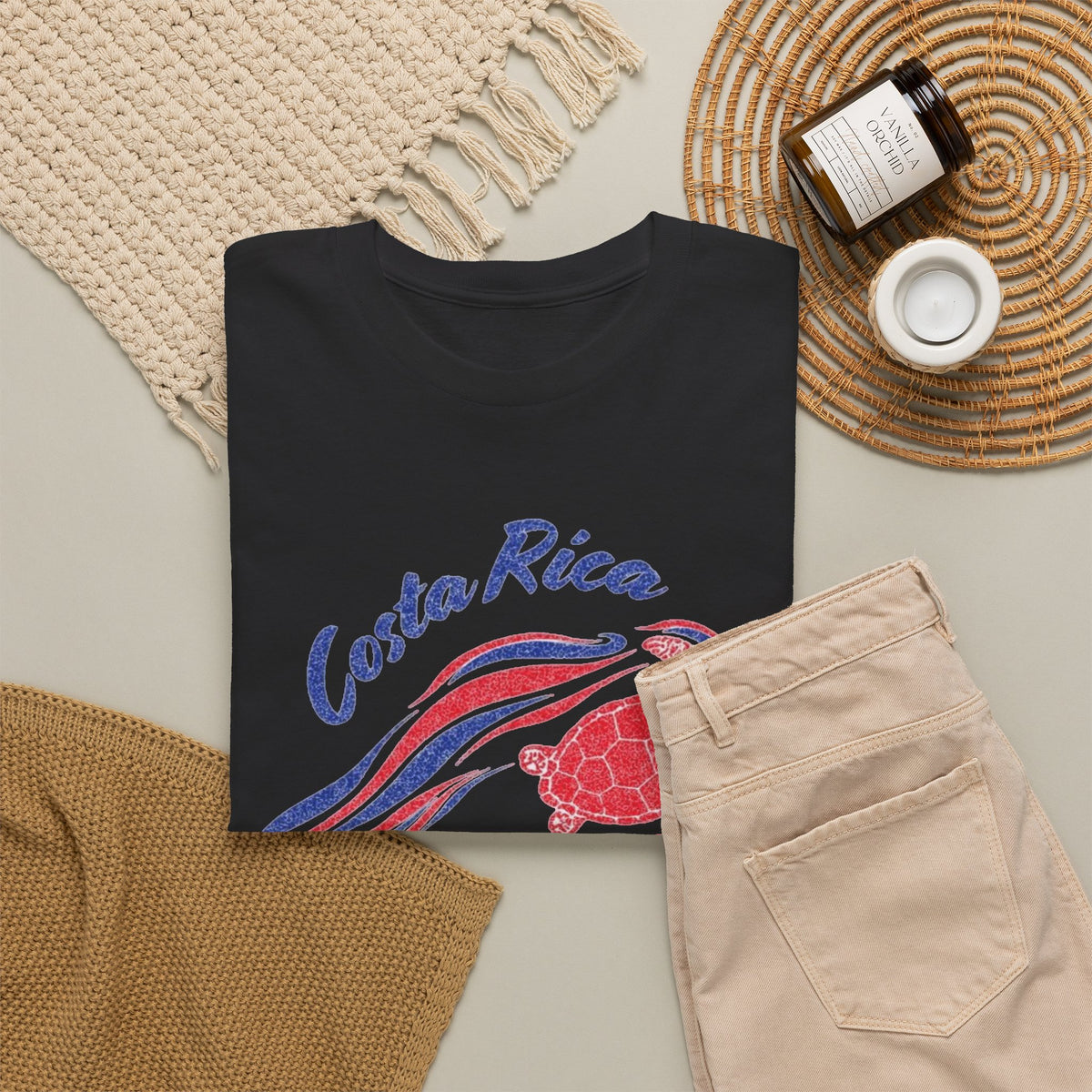 Costa Rica Sea Turtles Graphic T Shirt Vintage Men's Heavy Cotton Tee