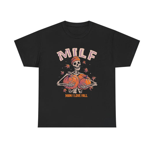 Milf Man I Love Fall Funny Vintage Graphic T-Shirt, Unisex Cotton Shirt