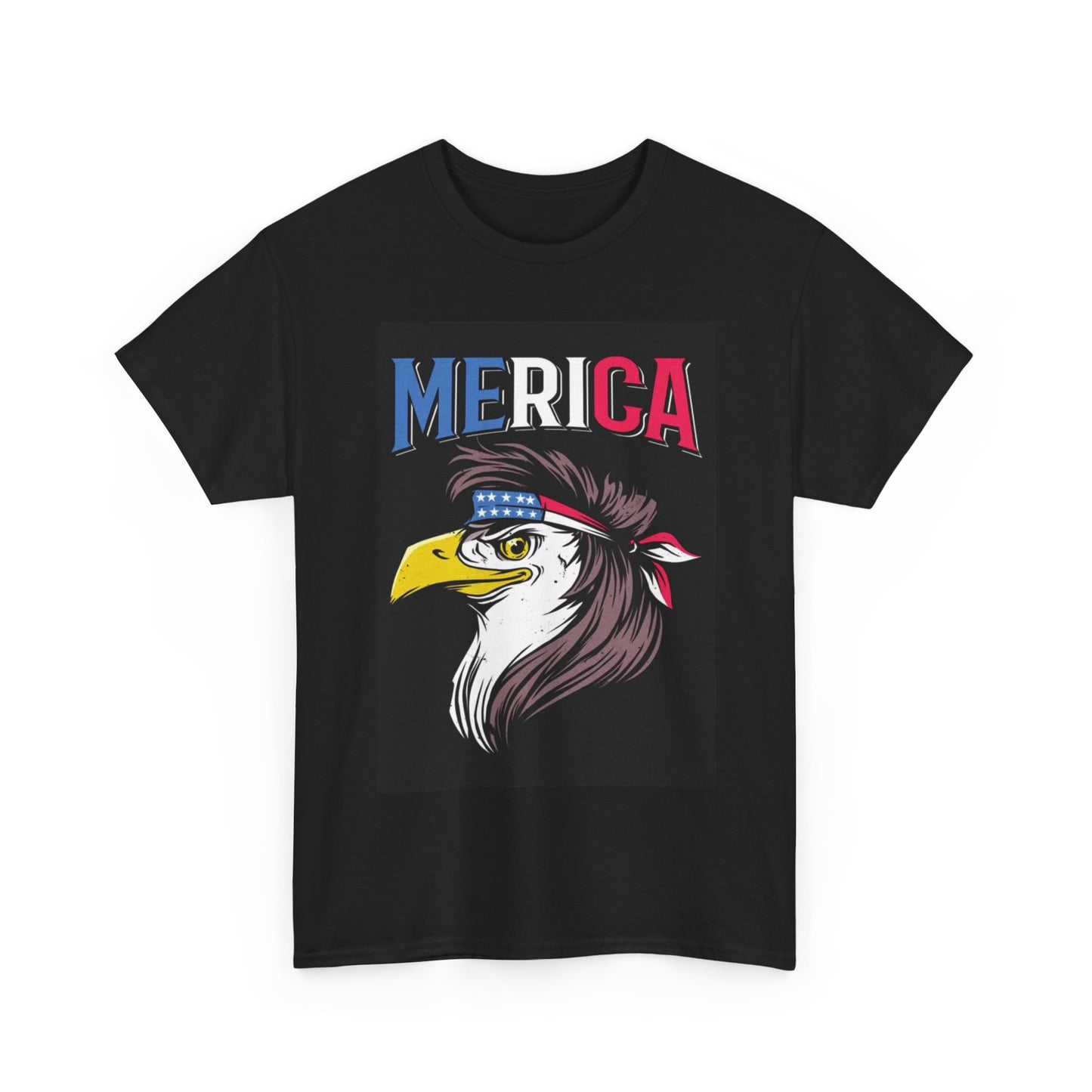 America Freedom Tshirt Rock Bald Eagle Metal USA Unisex Heavy Cotton Tee