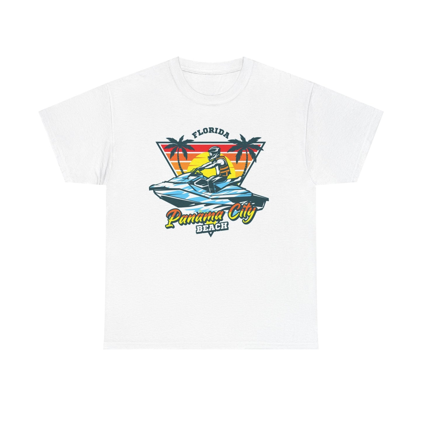 Florida Panama City Beach Jet Ski Graphic T Shirt Unisex Heavy Cotton Tee