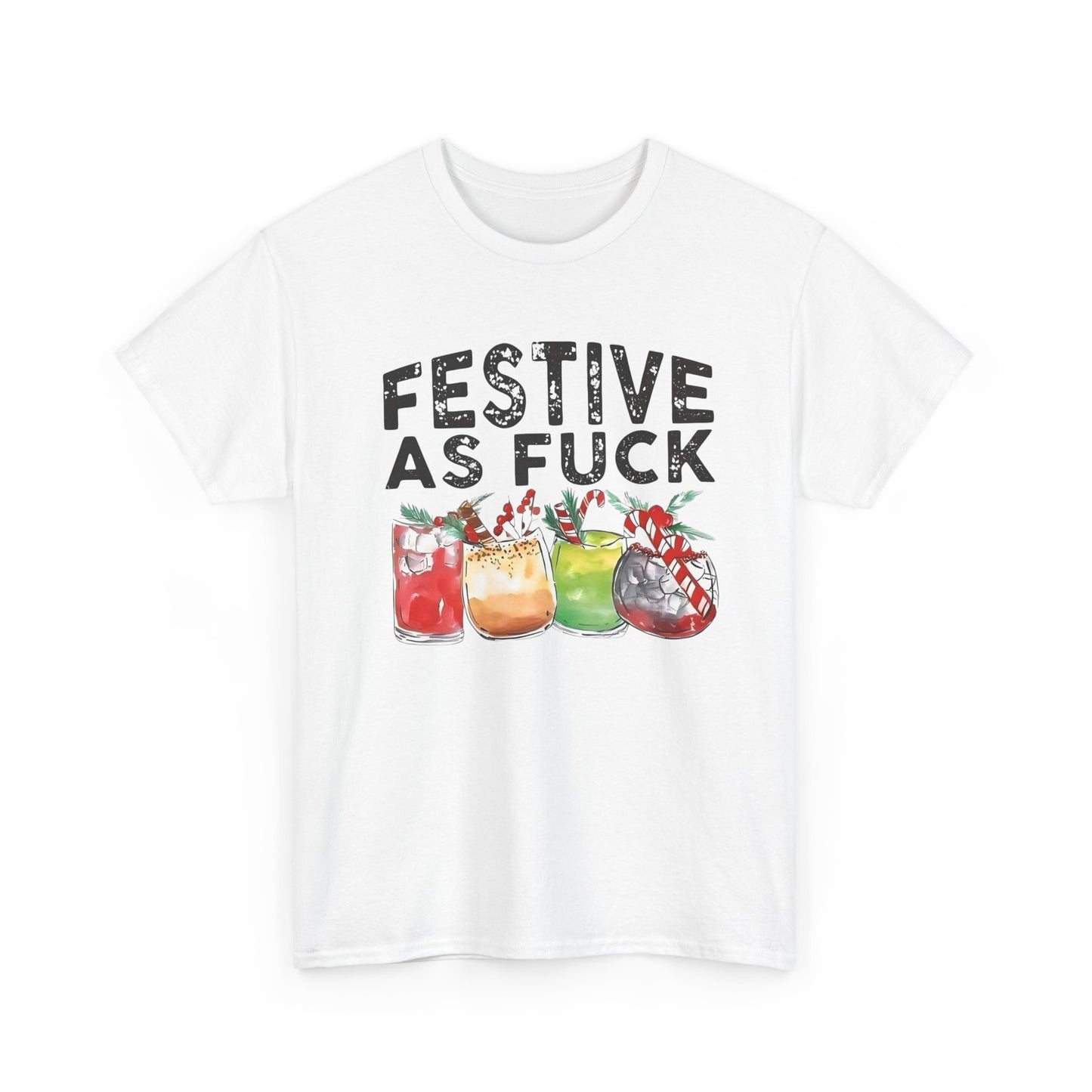 Festive AF Funny Christmas Spirit Graphic T Shirt ADULT NEW