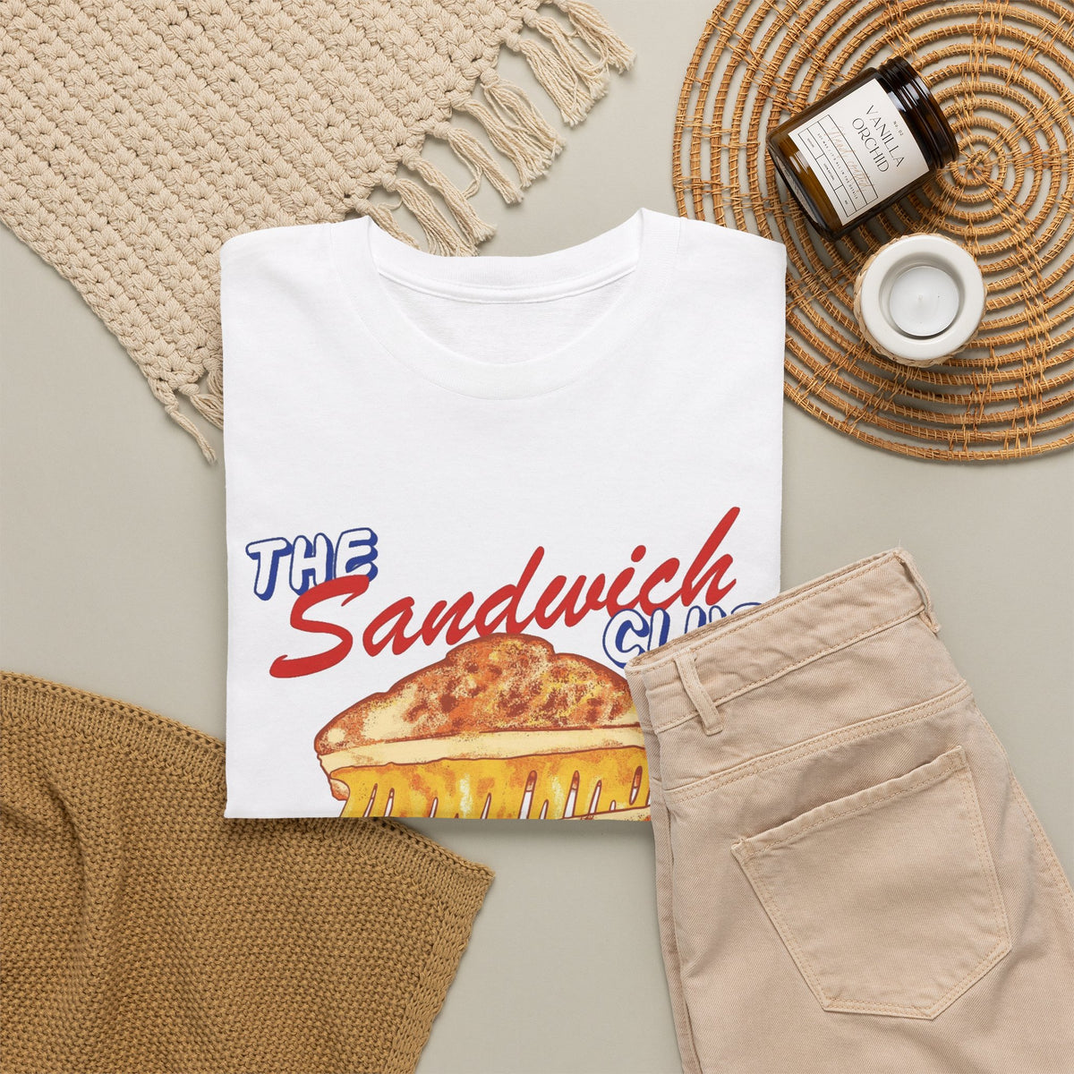 The Sandwich Club Retro Graphic T Shirt Men's Heavy Cotton Tee