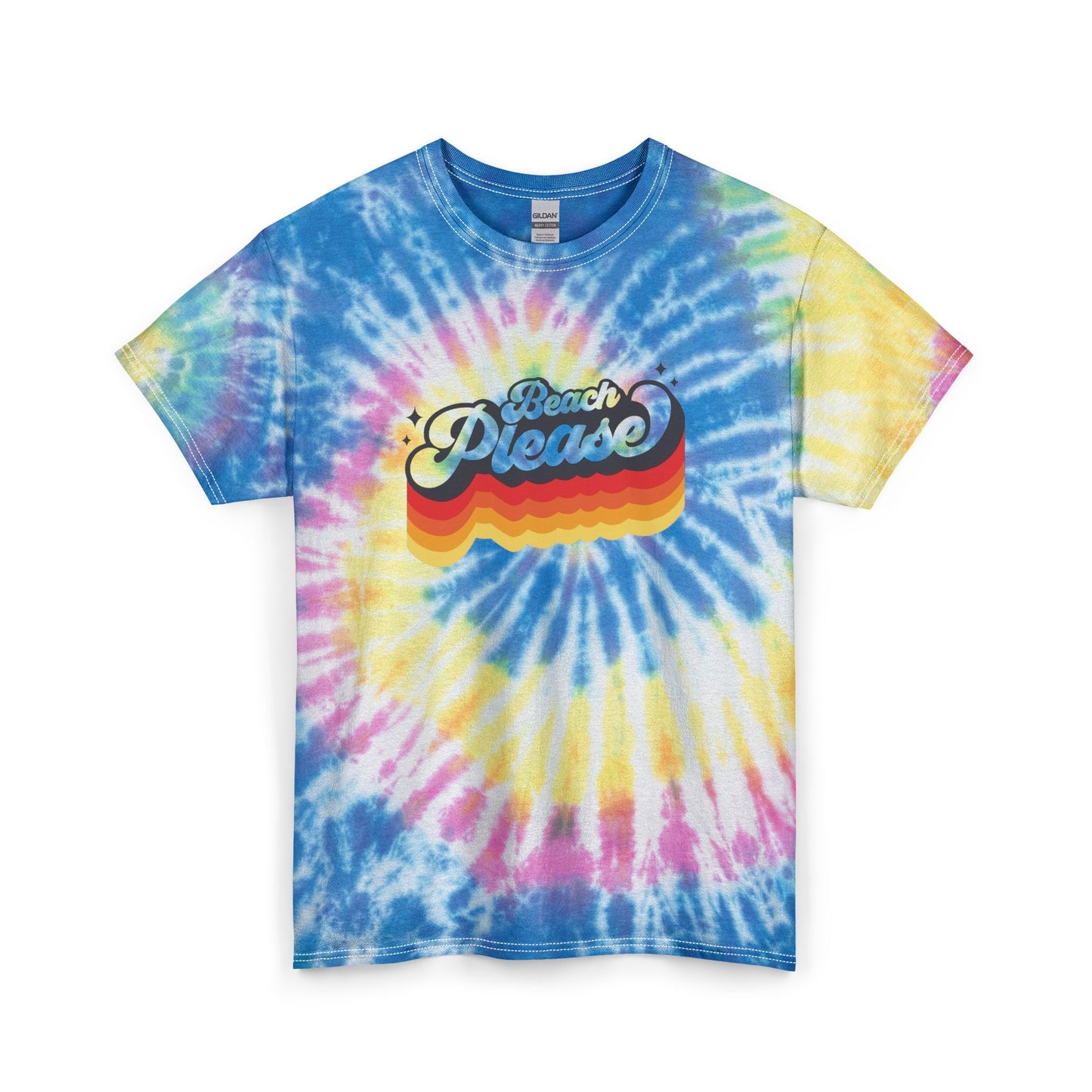 Beach Please Funny Vacation Graphic T Shirt Unisex Tie Dye Cotton Tee Gift