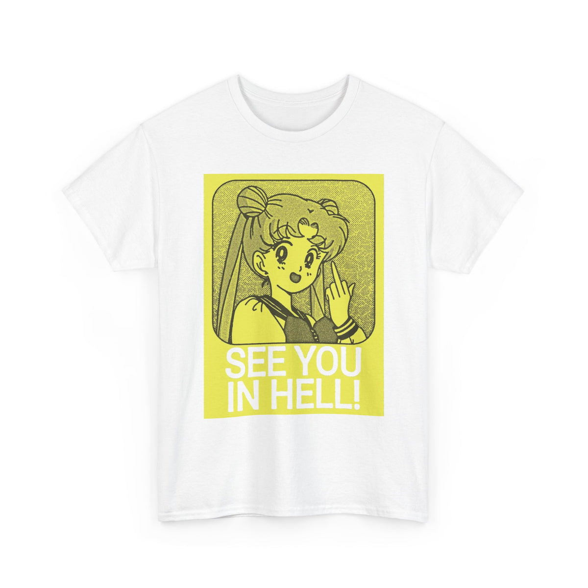 Anime Girl See You in Hell Graphic T-Shirt Men's Graphic Tee