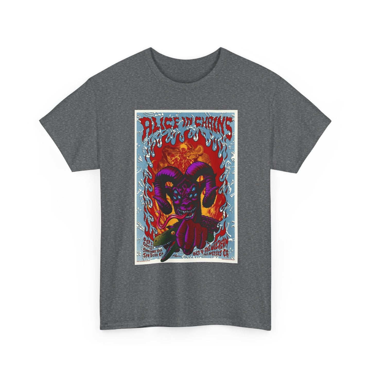 Alice In Chains Rock Band T Shirt Merch Poster Unisex Heavy Cotton Tee